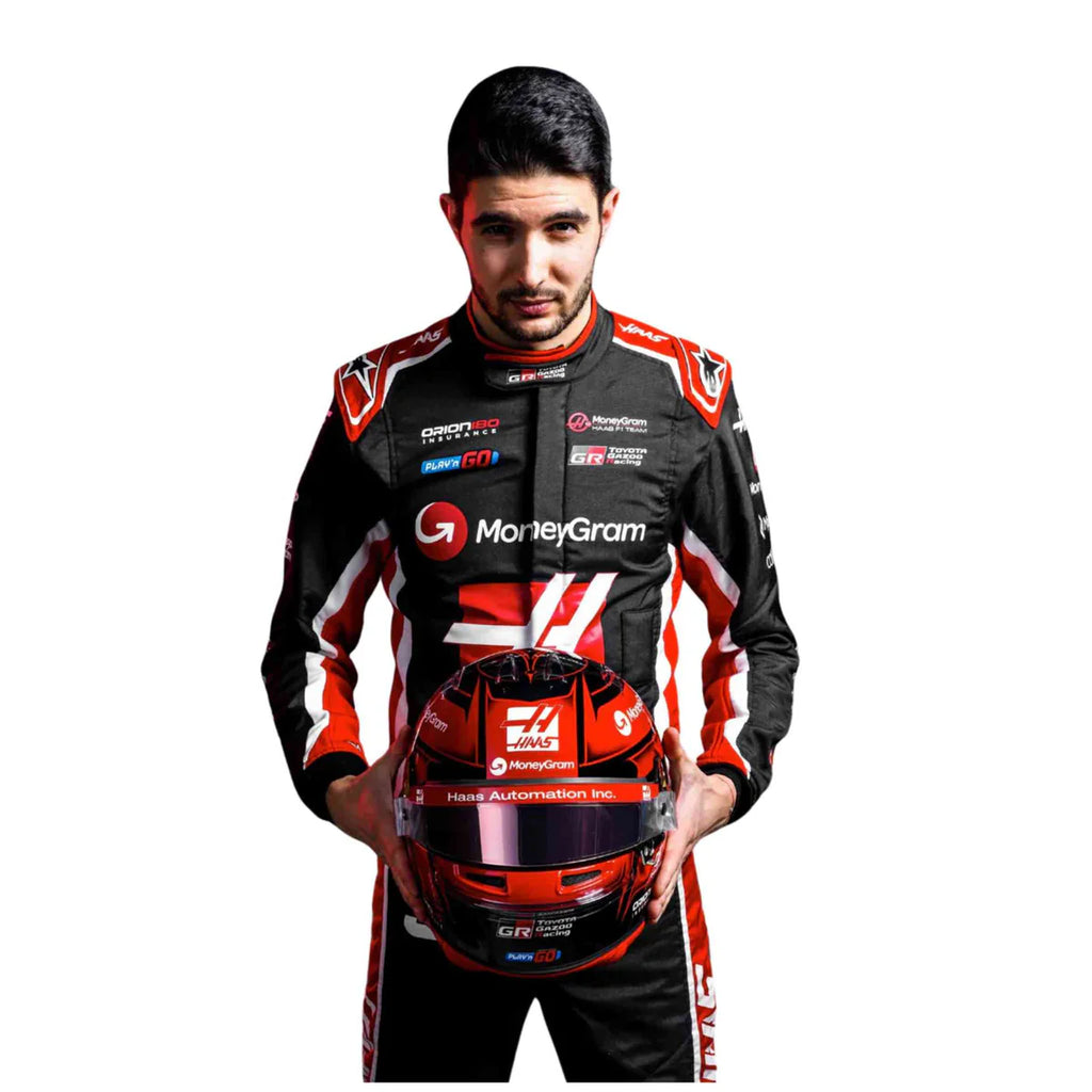 Discover Esteban Ocon's exclusive MoneyGram Haas 2025 F1 team race suit. Explore the design, features, and what makes it a standout in motorsport fashion.